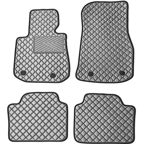 Eco-nahka matot QuiltyMats BMW 3 ser. 2013-2020 (F32) (Harmaa / harmaat ompeleet)