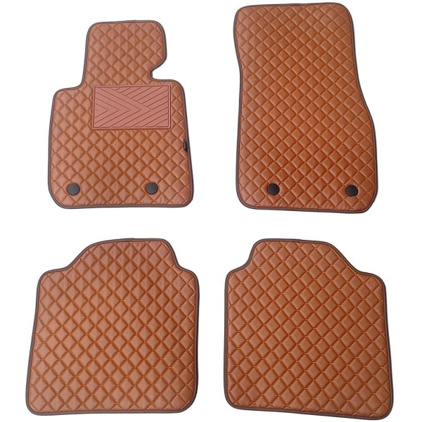 Eco-nahka matot QuiltyMats BMW 3 ser. 2014-2020 (GT F34) (Ruskea / ruskeat ompeleet)