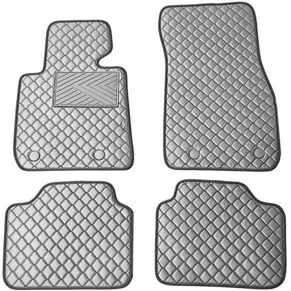 Eco-nahka matot QuiltyMats BMW 3 ser. vuodesta 2019 (G20/G21) (Harmaa / harmaat ompeleet)