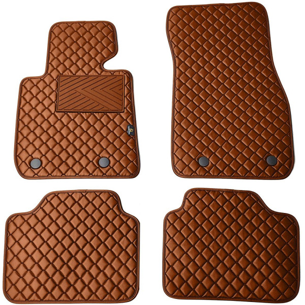 Eco-nahka matot QuiltyMats BMW 3 ser. vuodesta 2019 (G20/G21) (Ruskea / ruskeat ompeleet)