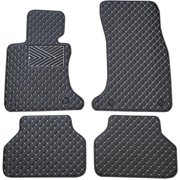 Eco-nahka matot QuiltyMats BMW 5 ser. 2004-2010 (E60/E61) (Musta / harmaat ompeleet)