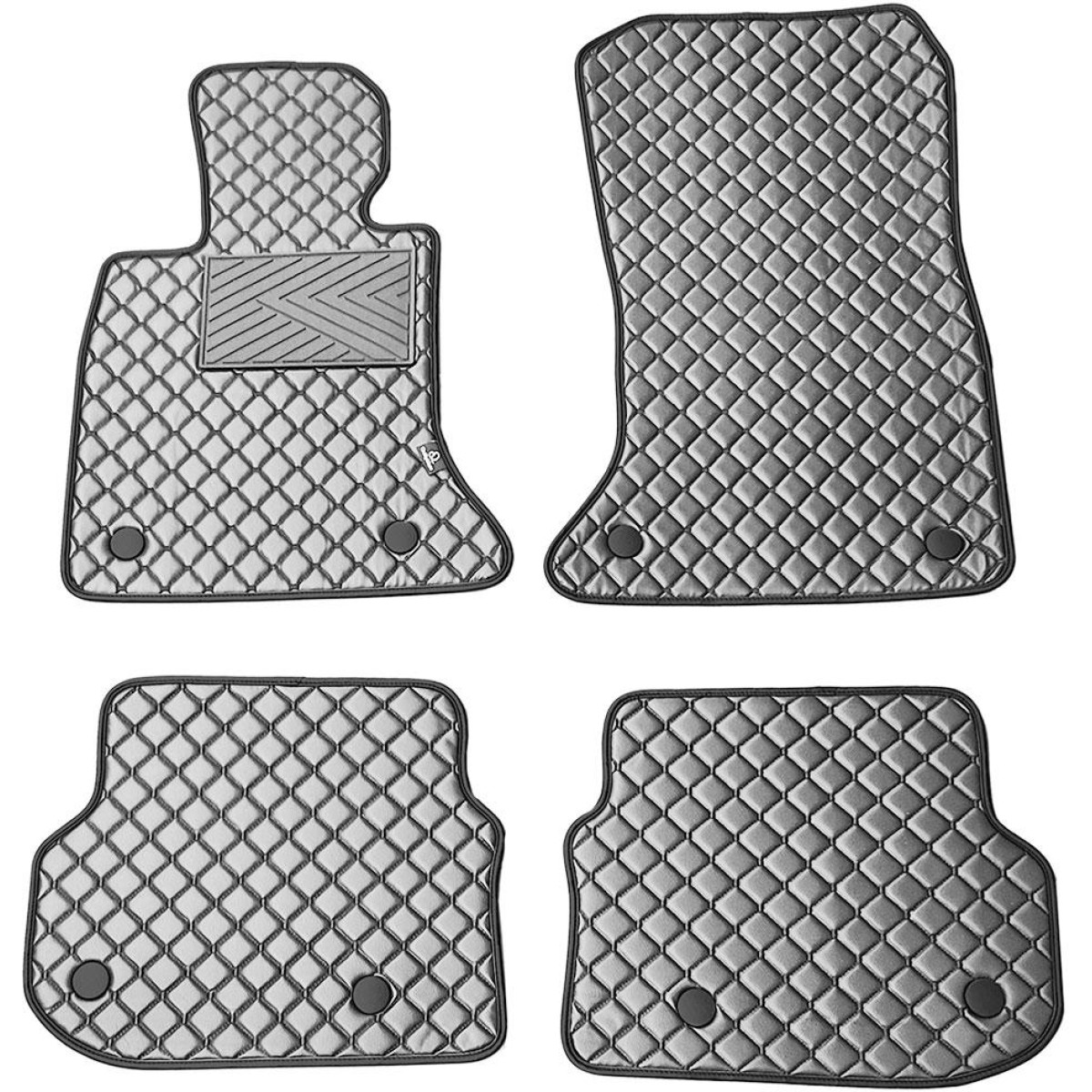 Eco-nahka matot QuiltyMats BMW 5 ser. 2010-2014 (F10) (Harmaa / harmaat ompeleet)