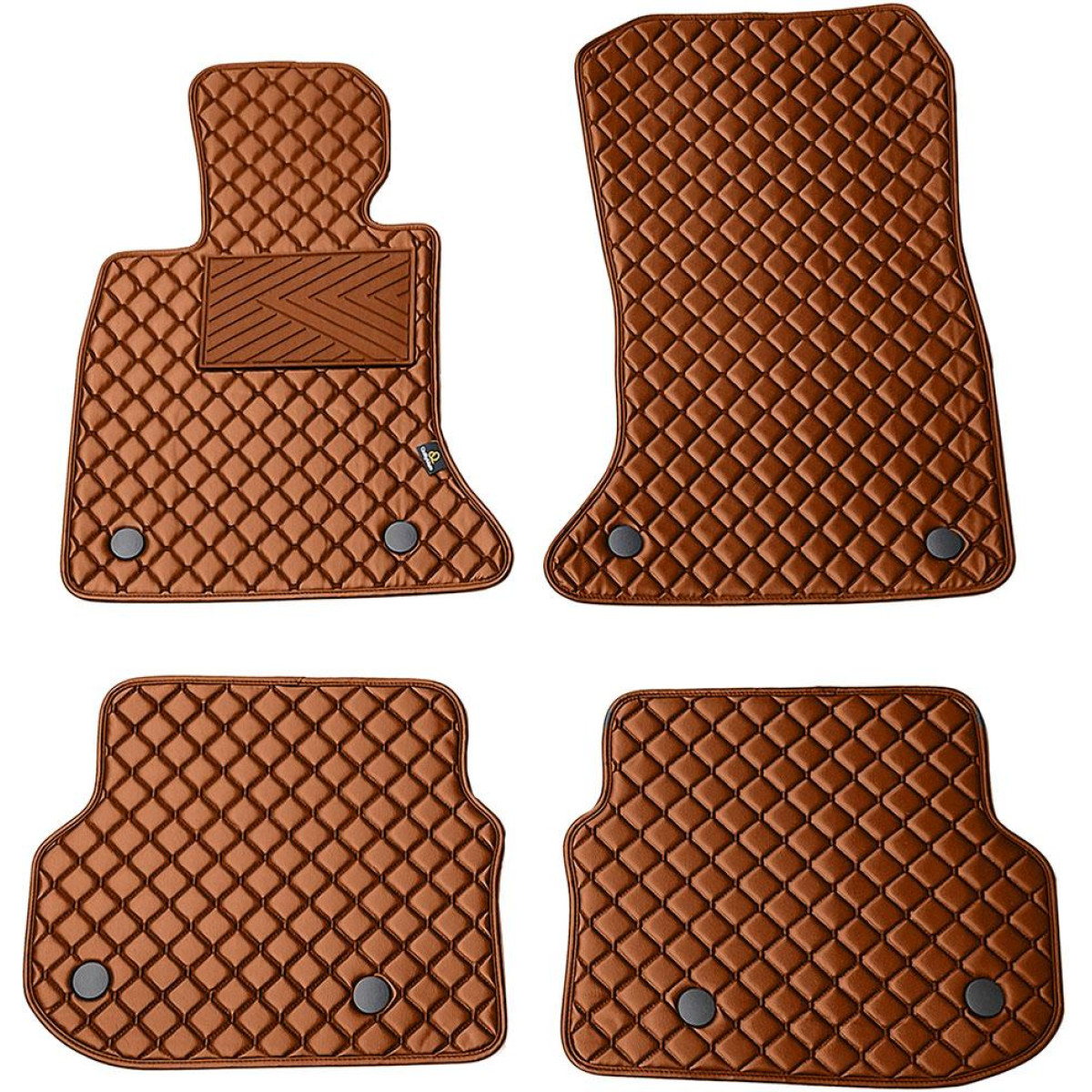 Eco-nahka matot QuiltyMats BMW 5 ser. 2010-2014 (F10) (Ruskea / ruskeat ompeleet)