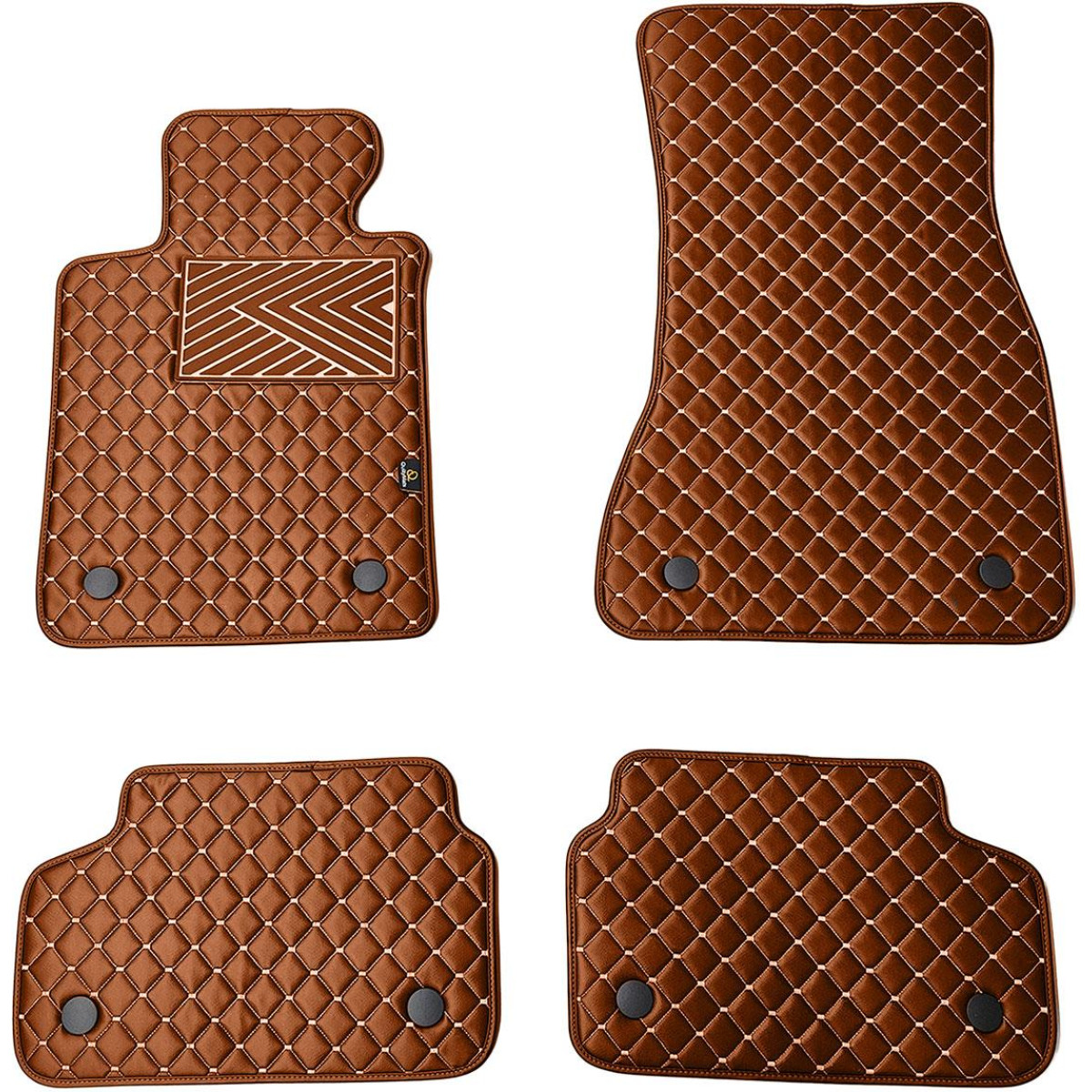 Eco-nahka matot QuiltyMats BMW 5 ser. 2016-2023 (G30/G31) (Ruskea / ruskeat ompeleet)