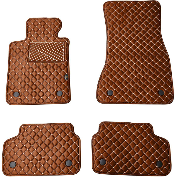 Eco-nahka matot QuiltyMats BMW 5 ser. 2016-2023 (G30/G31) (Ruskea / ruskeat ompeleet)