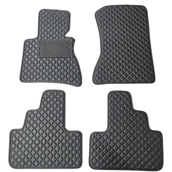 Eco-nahka matot QuiltyMats BMW X3 2003-2010 (E83) (Musta / mustat ompeleet)