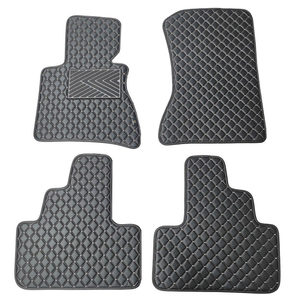 Eco-nahka matot QuiltyMats BMW X3 2003-2010 (E83) (Musta / harmaat ompeleet)