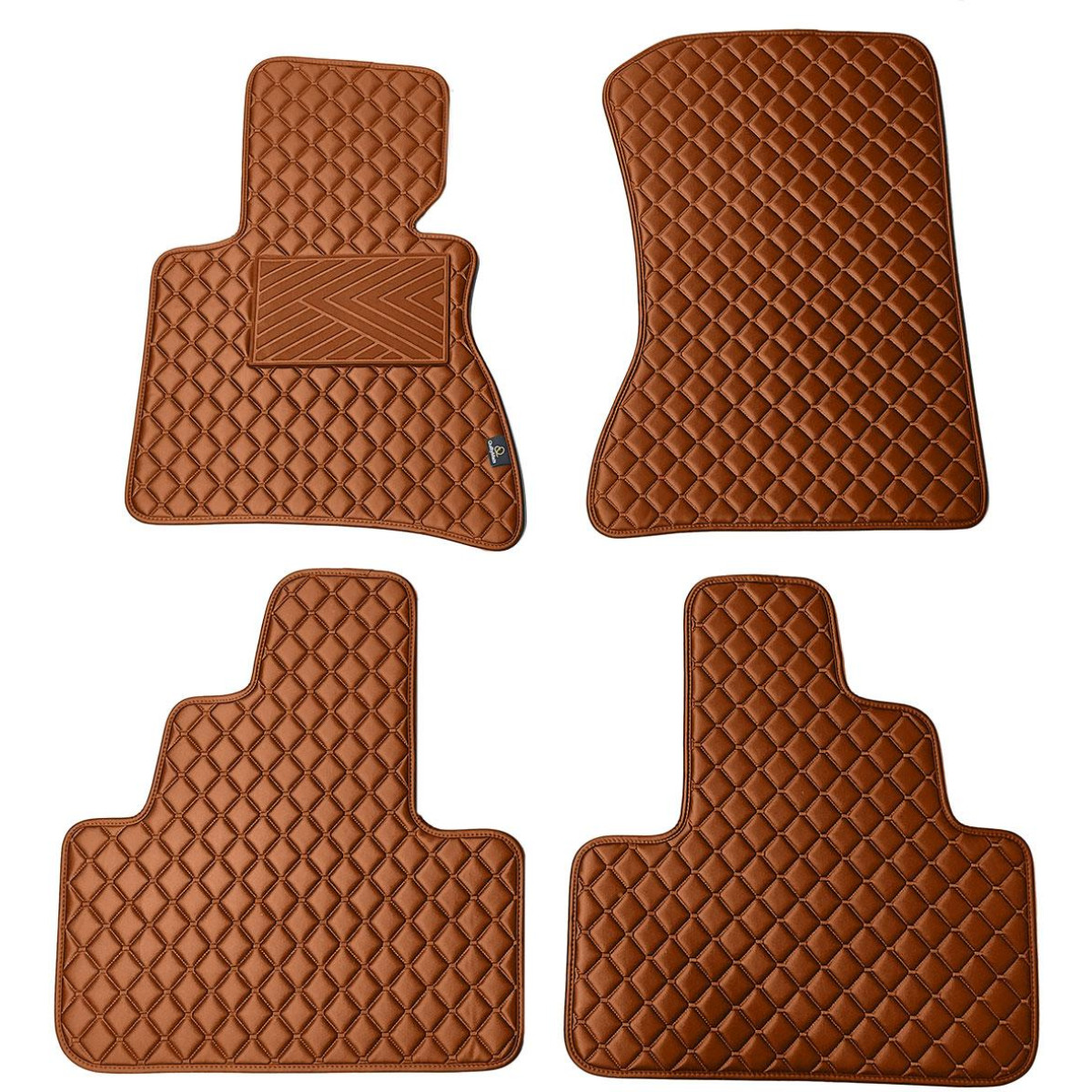 Eco-nahka matot QuiltyMats BMW X3 2003-2010 (E83) (Ruskea / ruskeat ompeleet)