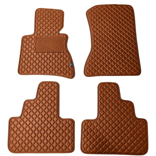 Eco-nahka matot QuiltyMats BMW X3 2003-2010 (E83) (Ruskea / ruskeat ompeleet)