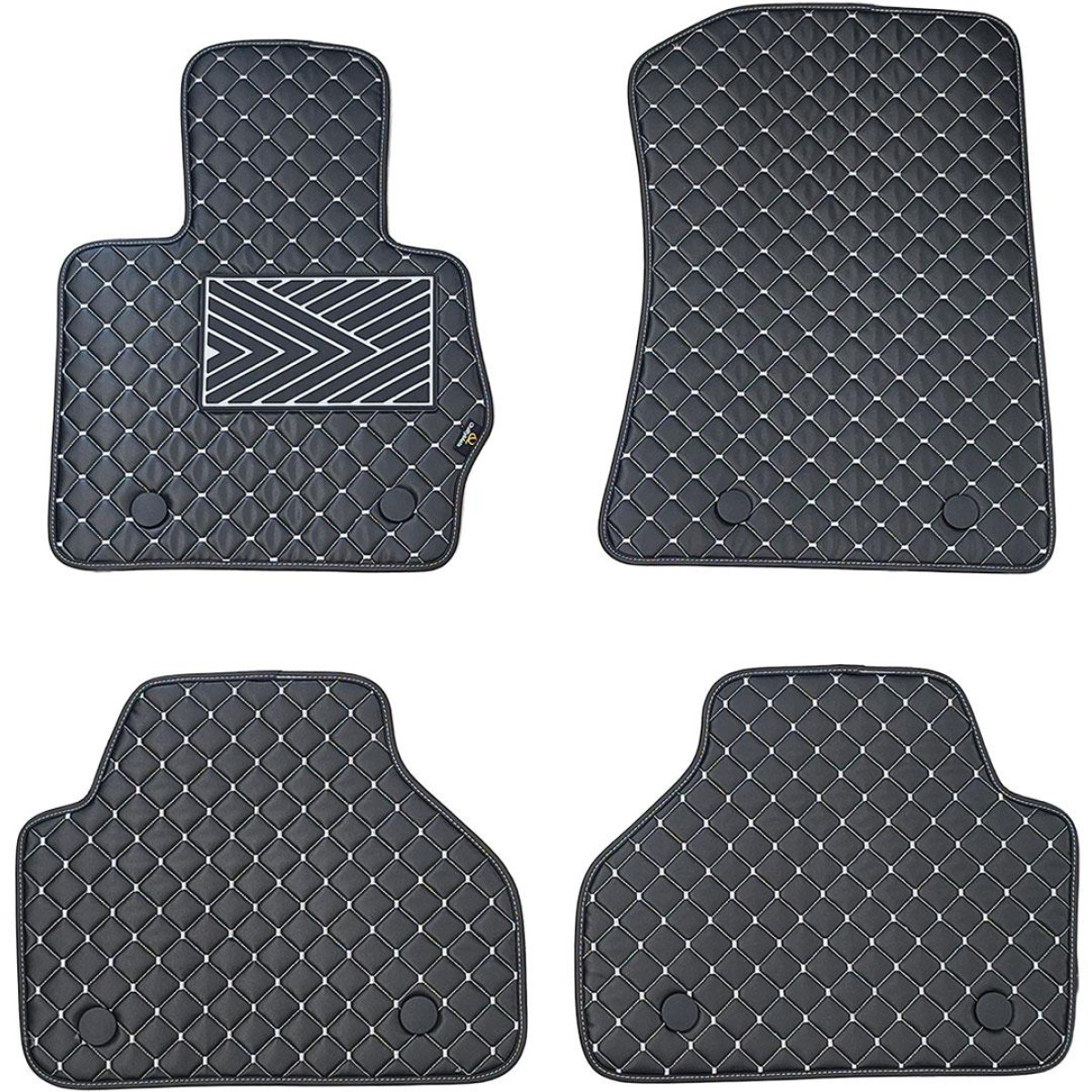 Eco-nahka matot QuiltyMats BMW X3 2010-2017 (F25) (Musta / harmaat ompeleet)