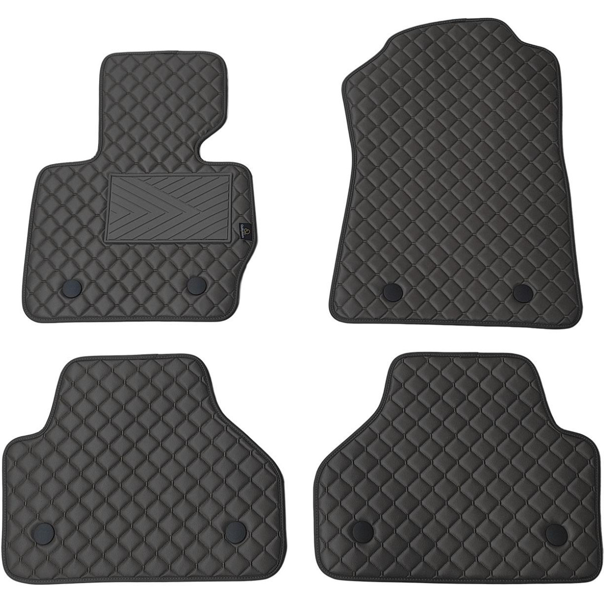 Eco-nahka matot QuiltyMats BMW X4 2014-2018 (F26) (Musta / mustat ompeleet)