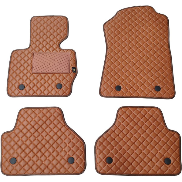 Eco-nahka matot QuiltyMats BMW X4 2014-2018 (F26) (Ruskea / ruskeat ompeleet)