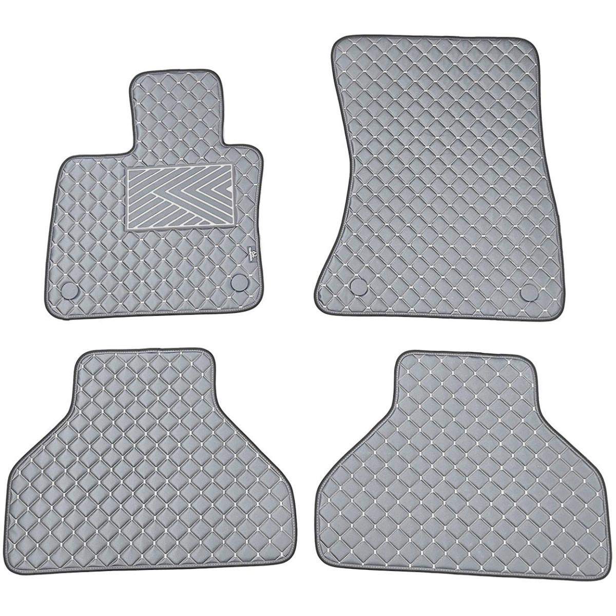 Eco-nahka matot QuiltyMats BMW X5 2007-2013 (E70) (Harmaa / harmaat ompeleet)