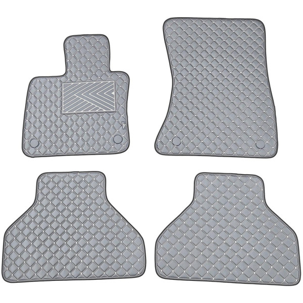 Eco-nahka matot QuiltyMats BMW X5 2007-2013 (E70) (Harmaa / harmaat ompeleet)