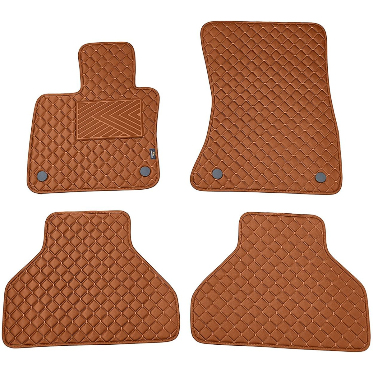 Eco-nahka matot QuiltyMats BMW X5 2007-2013 (E70) (Ruskea / ruskeat ompeleet)