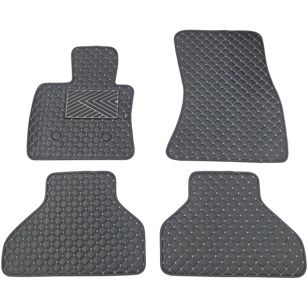Eco-nahka matot QuiltyMats BMW X5 2013-2018 (F15) (Musta / harmaat ompeleet)