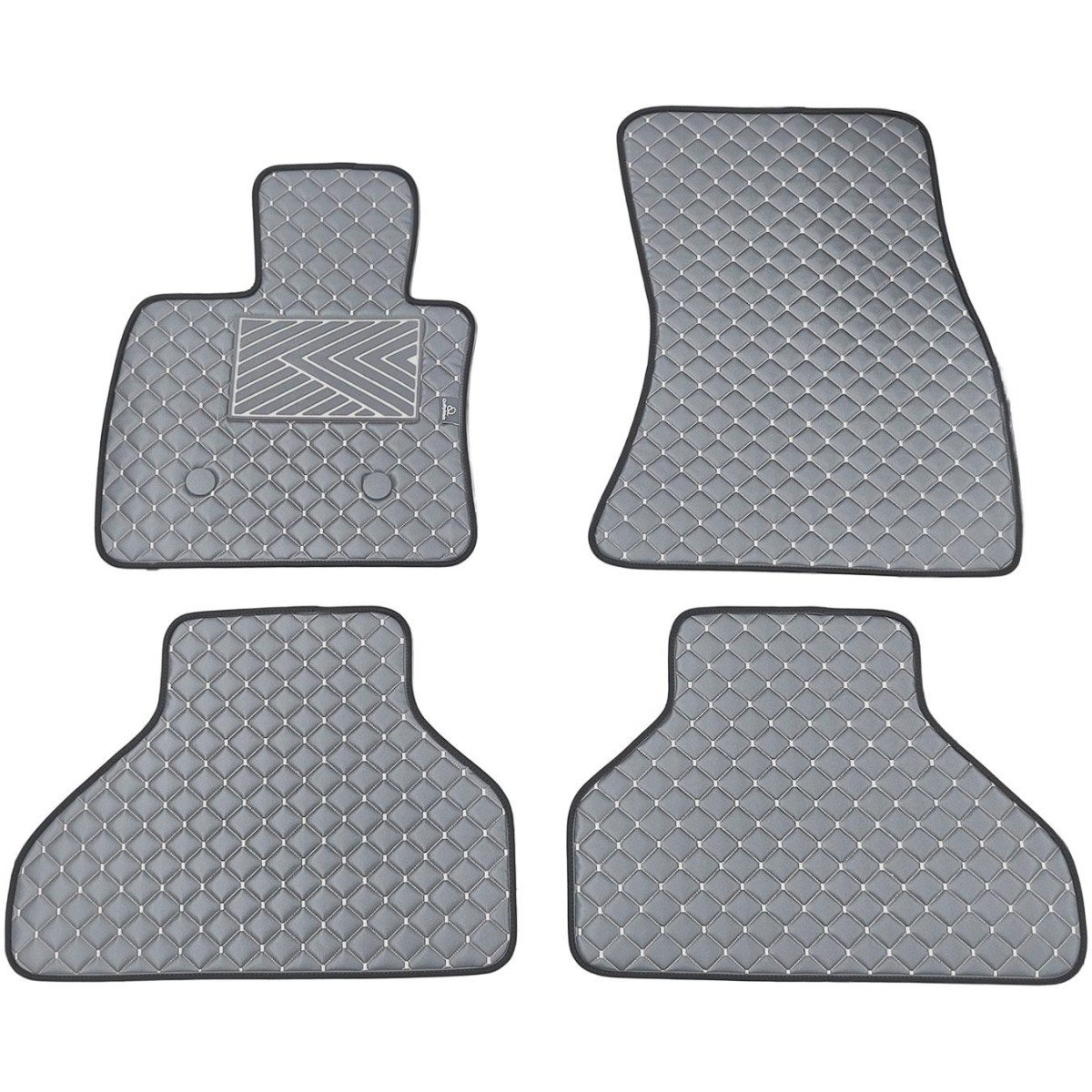 Eco-nahka matot QuiltyMats BMW X5 2013-2018 (F15) (Harmaa / harmaat ompeleet)