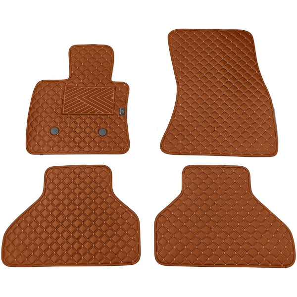 Eco-nahka matot QuiltyMats BMW X5 2013-2018 (F15) (Ruskea / ruskeat ompeleet)