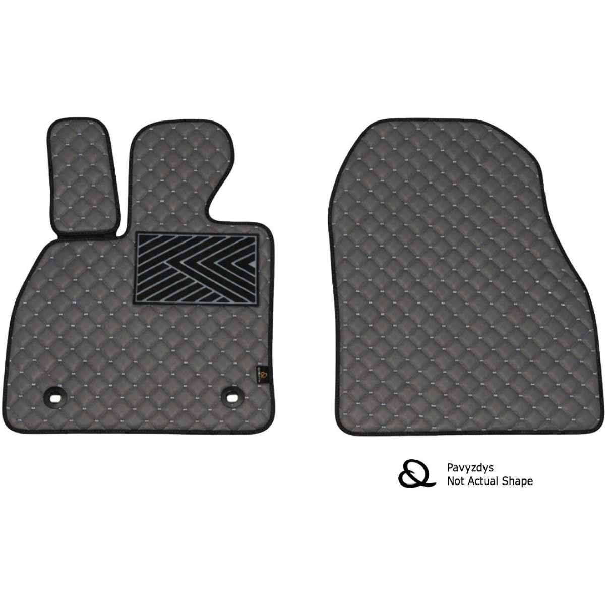Eco-nahka matot QuiltyMats FIAT PANDA 2003-2012 (Van) (Harmaa / harmaat ompeleet)