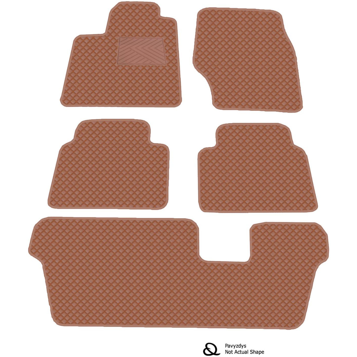 Eco-nahka matot QuiltyMats OPEL ZAFIRA LIFE 2019-2024 (I, II ja III eilės) (Ruskea / ruskeat ompeleet)