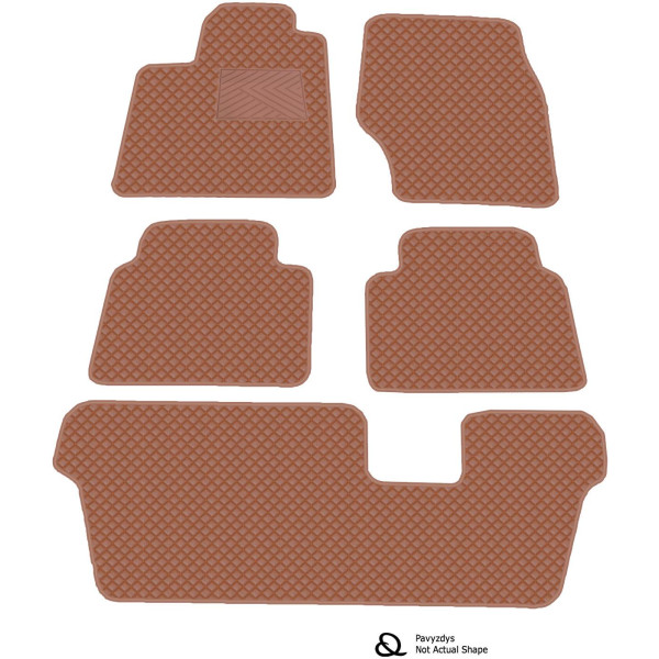 Eco-nahka matot QuiltyMats OPEL ZAFIRA LIFE 2019-2024 (I, II ja III eilės) (Ruskea / ruskeat ompeleet)
