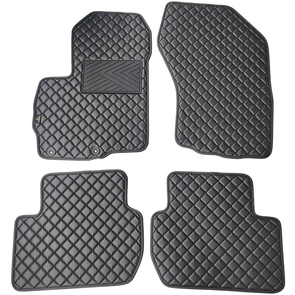 Eco-nahka matot QuiltyMats CITROEN C-CROSSER 2007-2012 (Musta / mustat ompeleet)