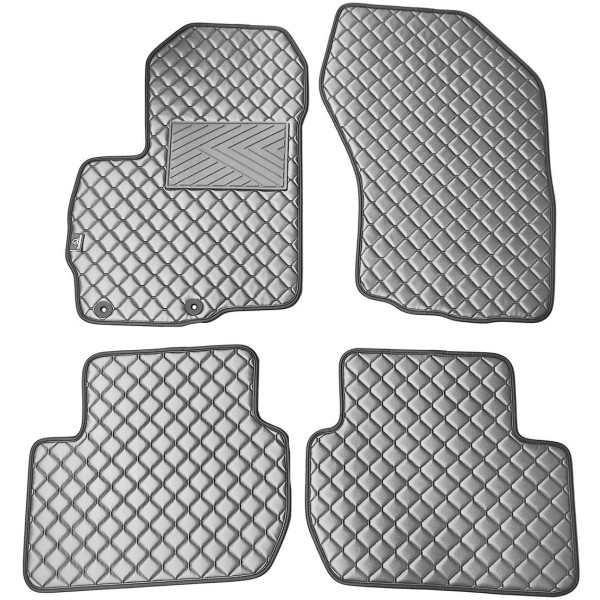 Eco-nahka matot QuiltyMats CITROEN C-CROSSER 2007-2012 (Harmaa / harmaat ompeleet)