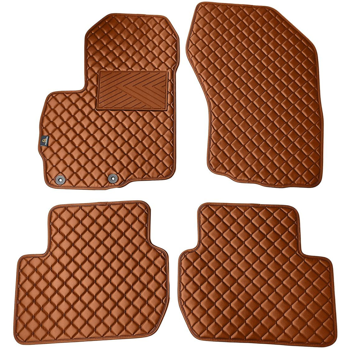 Eco-nahka matot QuiltyMats CITROEN C-CROSSER 2007-2012 (Ruskea / ruskeat ompeleet)