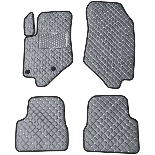 Eco-nahka matot QuiltyMats PEUGEOT 2008 vuodesta 2019 (Harmaa / harmaat ompeleet)