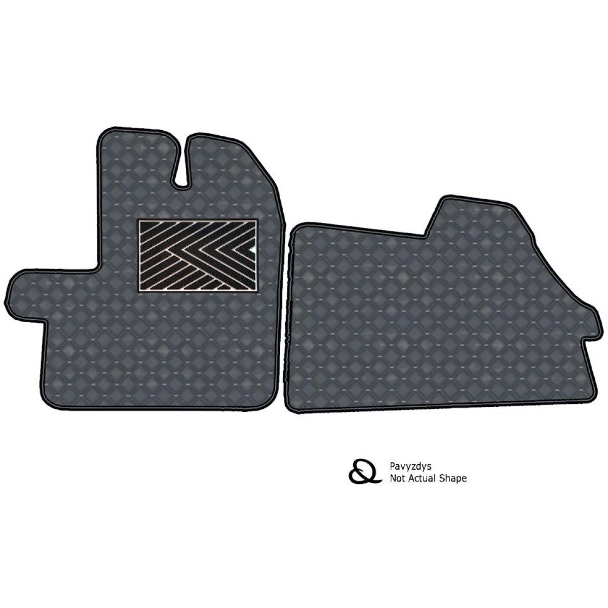 Eco-nahka matot QuiltyMats OPEL MOVANO 2010-2021 (2 paikkaa) (Harmaa / harmaat ompeleet)