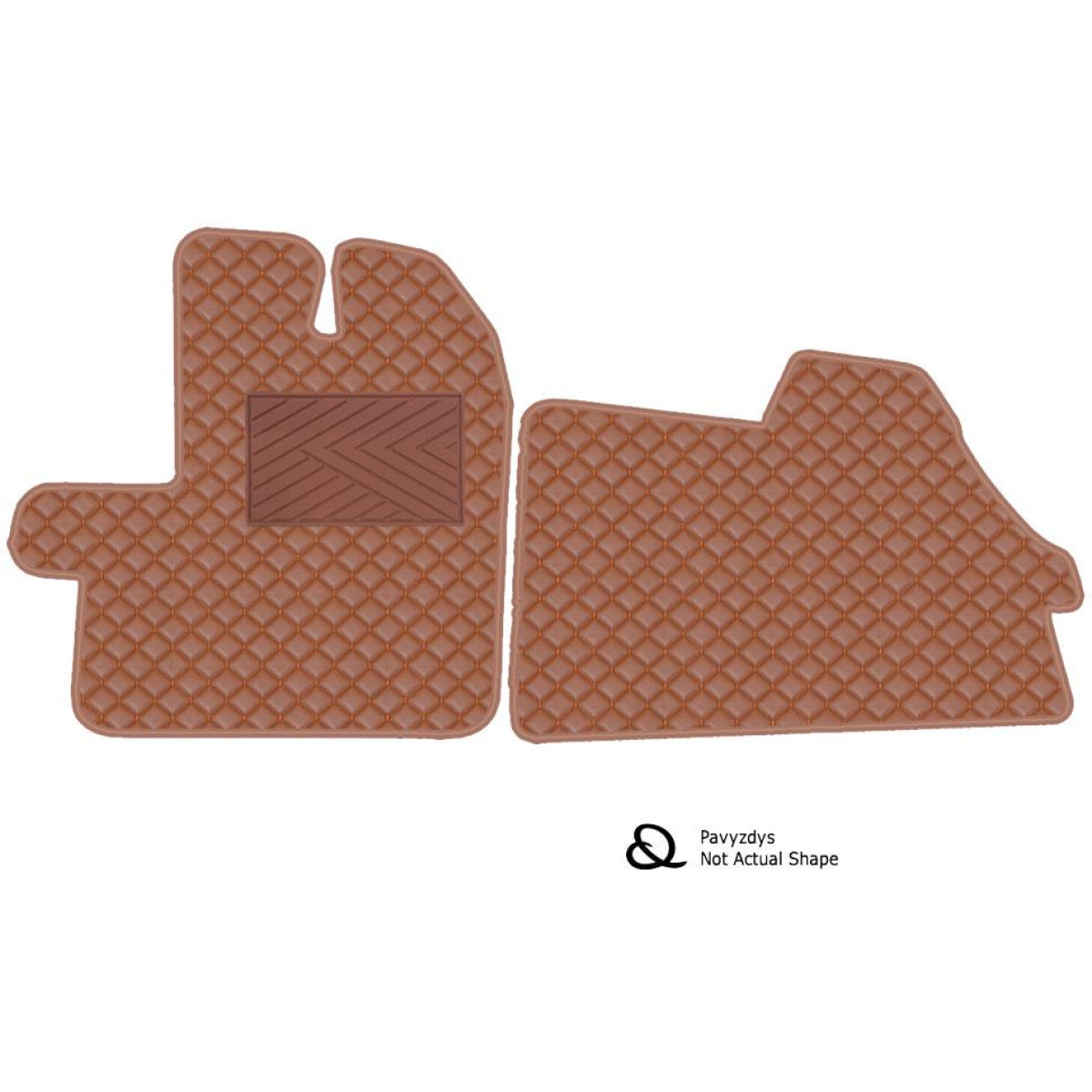 Eco-nahka matot QuiltyMats VOLKSWAGEN CRAFTER vuodesta 2017 (3 paikkaa) (Ruskea / ruskeat ompeleet)