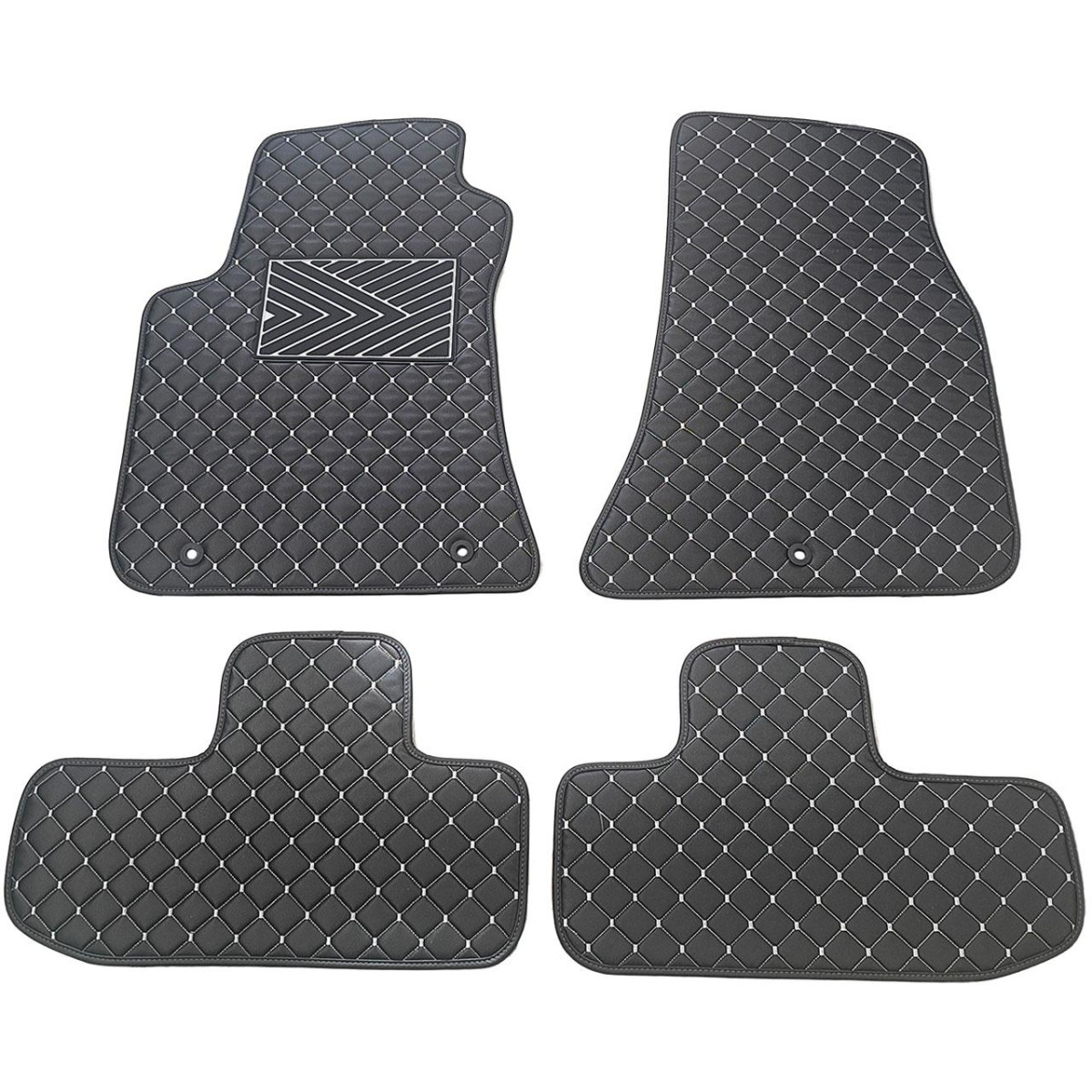 Eco-nahka matot QuiltyMats DODGE CHALLENGER 2008-2023 (Musta / harmaat ompeleet)