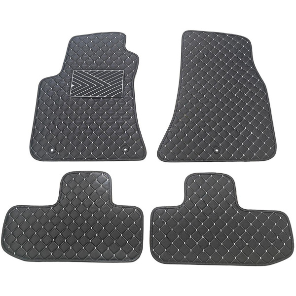 Eco-nahka matot QuiltyMats DODGE CHALLENGER 2008-2023 (Musta / harmaat ompeleet)