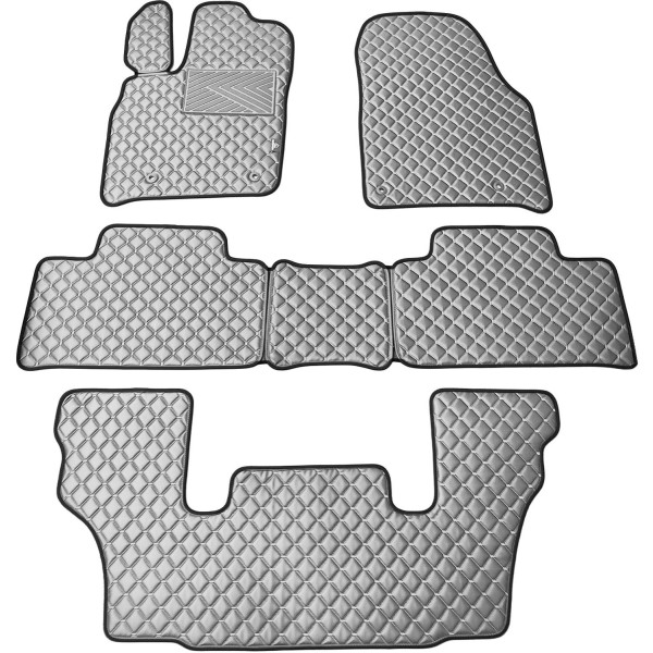 Eco-nahka matot QuiltyMats DODGE DURANGO vuodesta 2011 (I, II ja III eilės 6v.) (Harmaa / harmaat ompeleet)