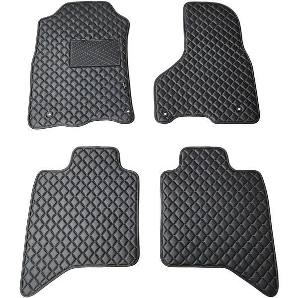 Eco-nahka matot QuiltyMats DODGE RAM 2009-2019 (Musta / mustat ompeleet)