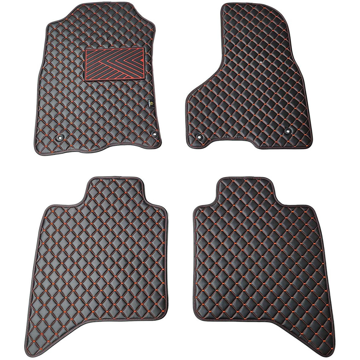 Eco-nahka matot QuiltyMats DODGE RAM 2009-2019 (Musta / punaiset ompeleet)