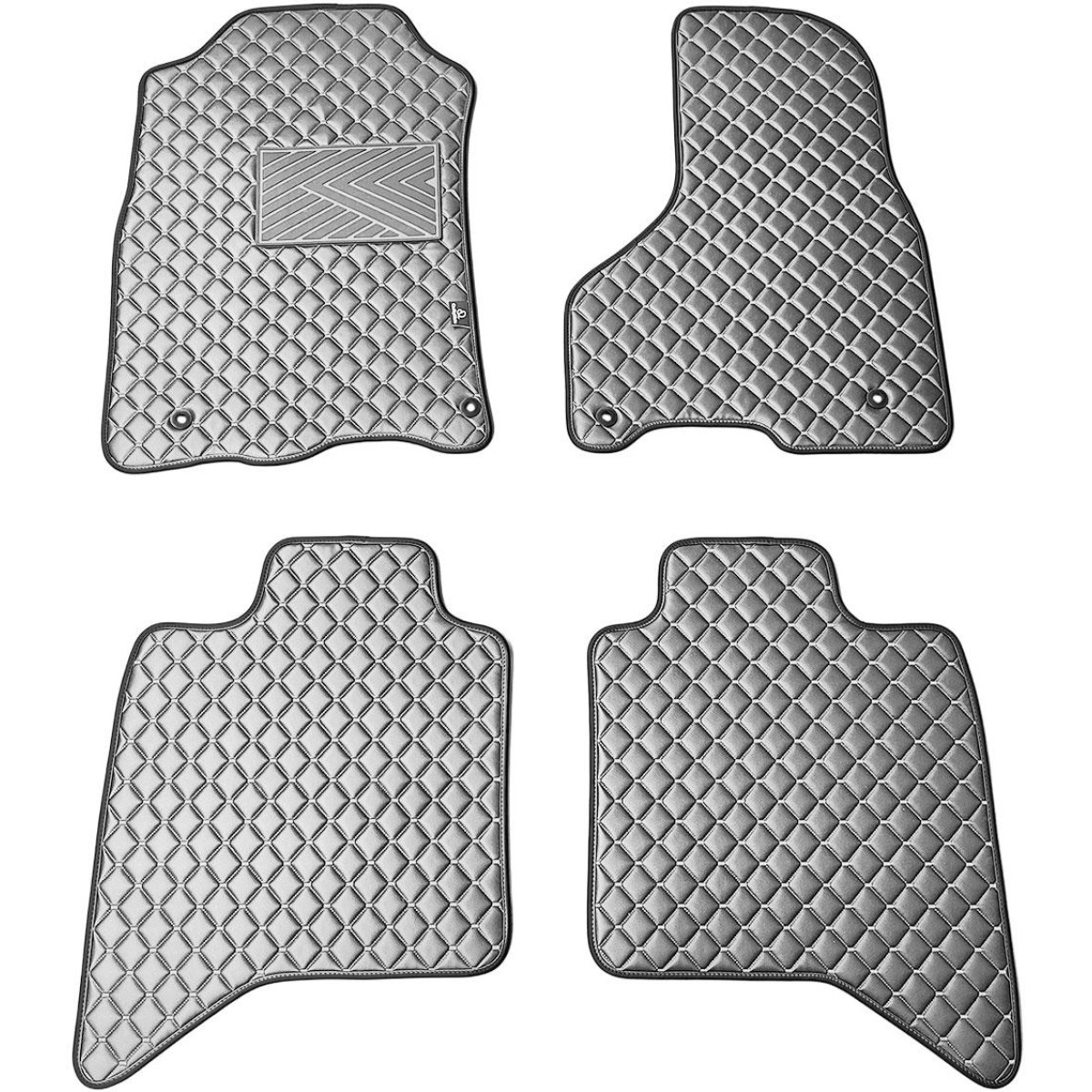 Eco-nahka matot QuiltyMats DODGE RAM 2009-2019 (Harmaa / harmaat ompeleet)