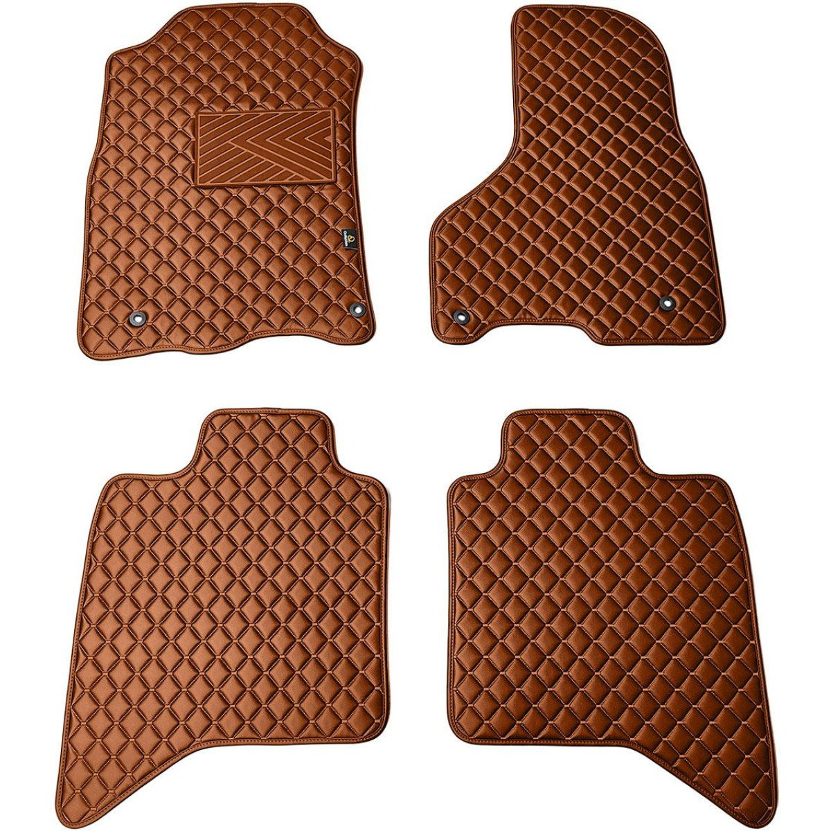 Eco-nahka matot QuiltyMats DODGE RAM 2009-2019 (Ruskea / ruskeat ompeleet)