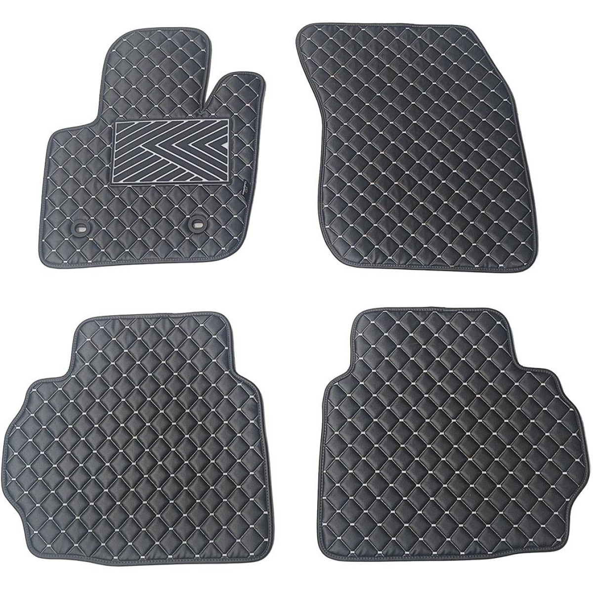Eco-nahka matot QuiltyMats FORD MONDEO 2014-2022 (Musta / harmaat ompeleet)