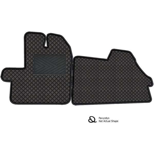 Eco-nahka matot QuiltyMats PEUGEOT BOXER vuodesta 2014 (Musta / mustat ompeleet)