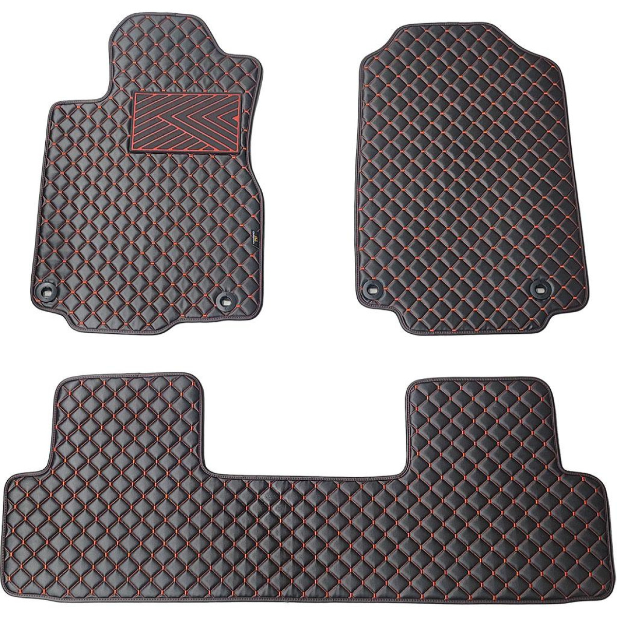 Eco-nahka matot QuiltyMats HONDA CR-V 2012-2016 (USA) (Musta / punaiset ompeleet)