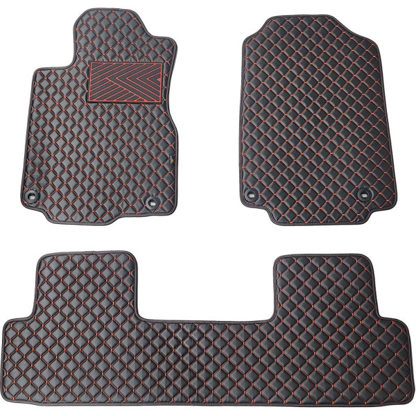 Eco-nahka matot QuiltyMats HONDA CR-V 2012-2016 (USA) (Musta / punaiset ompeleet)