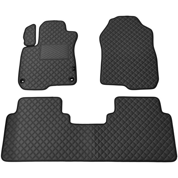 Eco-nahka matot QuiltyMats HONDA CR-V 2017-2023 (Musta / mustat ompeleet)