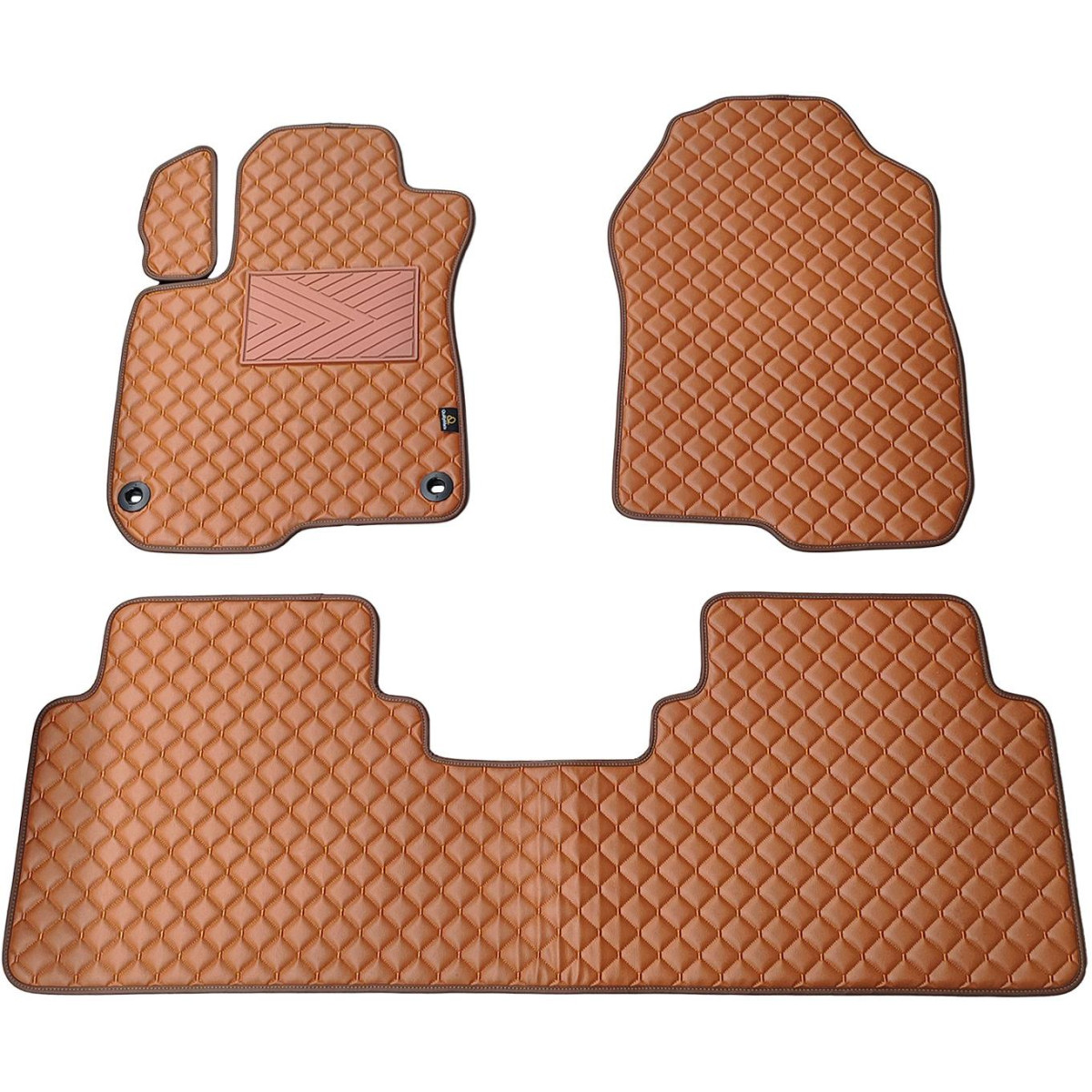 Eco-nahka matot QuiltyMats HONDA CR-V 2017-2023 (Ruskea / ruskeat ompeleet)