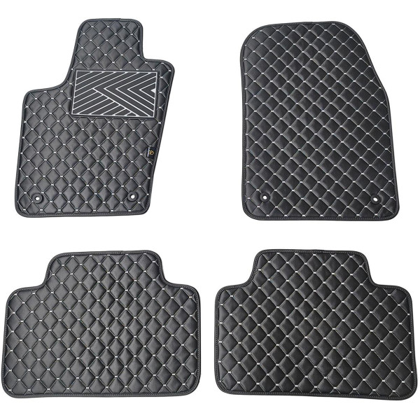 Eco-nahka matot QuiltyMats JEEP GRAND CHEROKEE 2010-2020 (Musta / harmaat ompeleet)