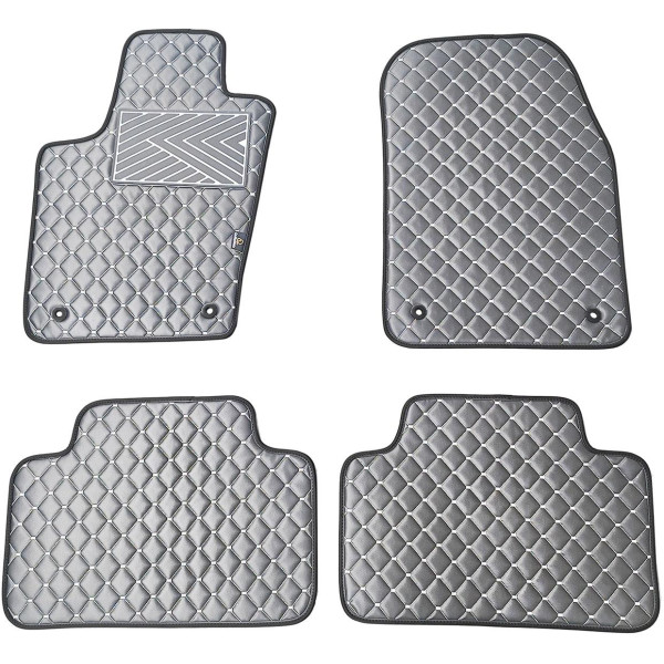 Eco-nahka matot QuiltyMats JEEP GRAND CHEROKEE 2010-2020 (Harmaa / harmaat ompeleet)