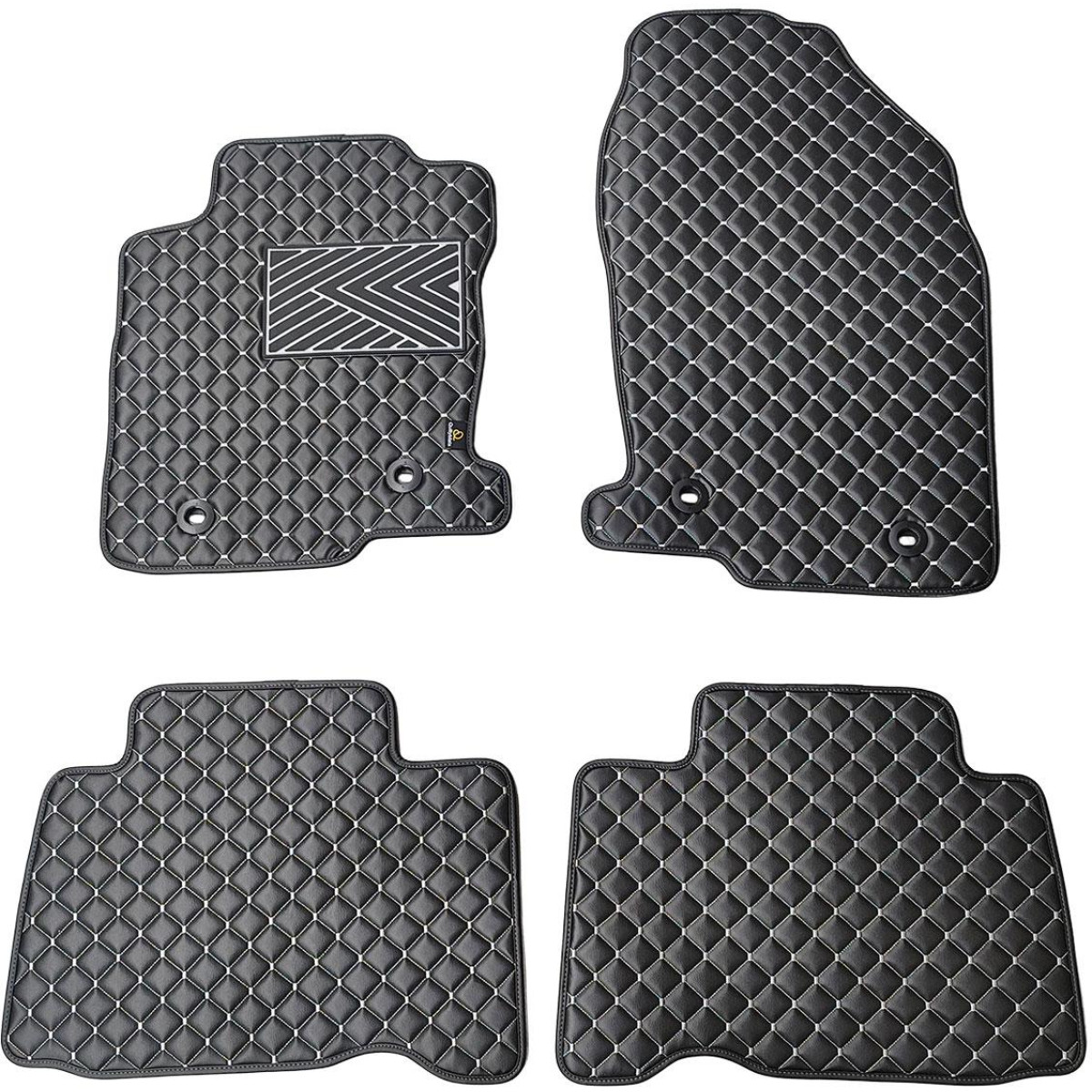 Eco-nahka matot QuiltyMats LEXUS NX 2014-2021 (Musta / harmaat ompeleet)