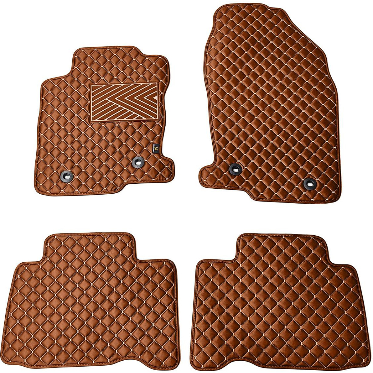 Eco-nahka matot QuiltyMats LEXUS NX 2014-2021 (Ruskea / ruskeat ompeleet)