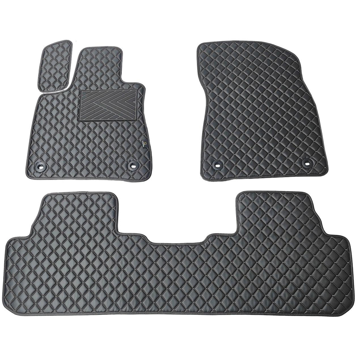 Eco-nahka matot QuiltyMats LEXUS RX 2015-2022 (Musta / mustat ompeleet)