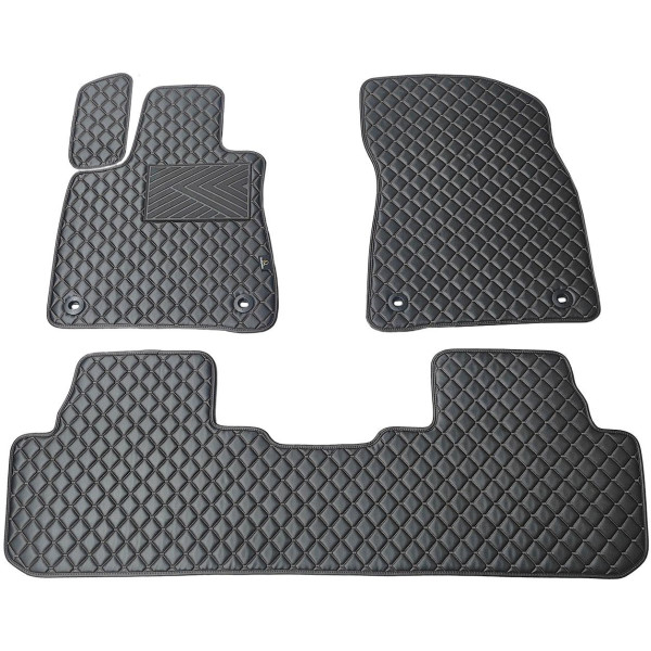 Eco-nahka matot QuiltyMats LEXUS RX 2015-2022 (Musta / mustat ompeleet)